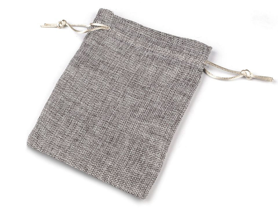 Săculeț rustic imitație iută, 12,5x17,5 cm - Natural mediu (50 Bucăți)