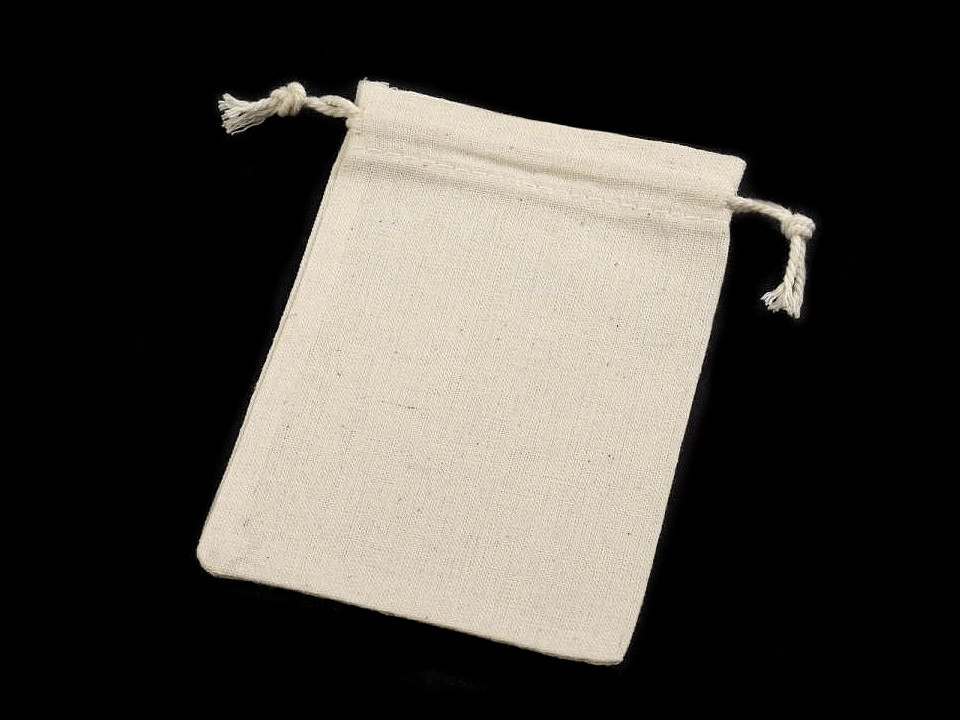 Săculeț pânză de in, 8x11 cm - Ecru deschis (12 Bucăți)