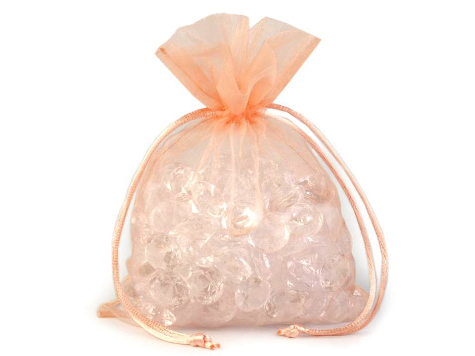 Săculeț organza pentru cadouri, 13x18 cm - Roz deschis (10 Bucăți)