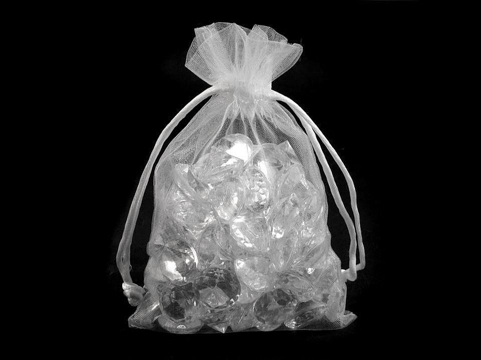 Săculeț organza pentru cadouri, 10x15 cm - Roșu x-mas (10 Bucăți)