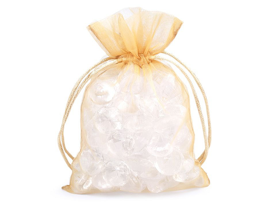 Săculeț organza pentru cadouri, 10x15 cm - Roșu x-mas (10 Bucăți)