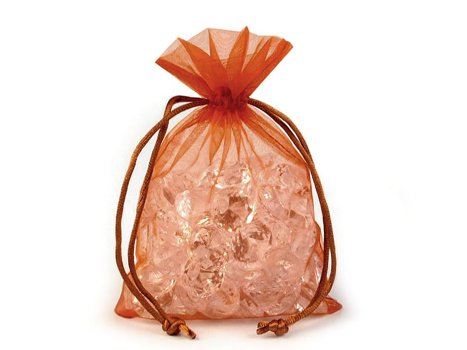 Săculeț organza pentru cadouri, 10x15 cm - Roșu x-mas (10 Bucăți)
