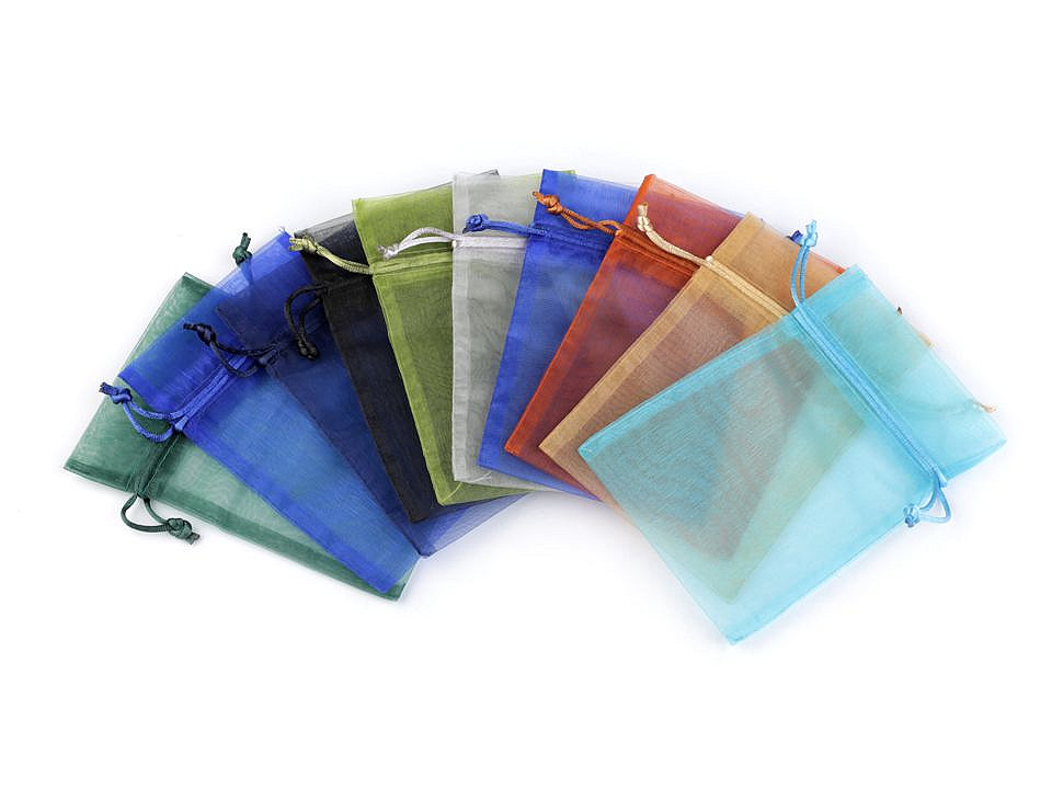 Săculeț organza pentru cadouri, 10x15 cm - Roșu x-mas (10 Bucăți)