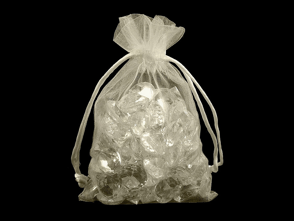 Săculeț organza pentru cadouri, 10x15 cm - Roșu x-mas (10 Bucăți)