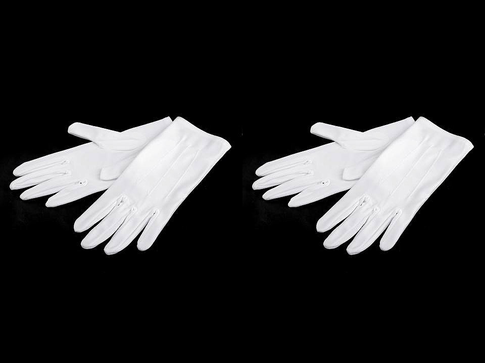 Mănuși albe satinate pentru bărbați - Alb (1 Pereche)