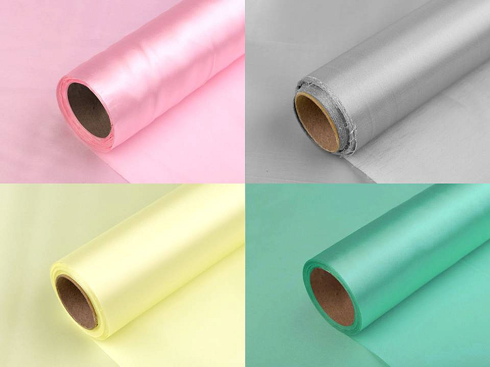 Satin, lățime 36 cm - Crem (9 Metri)