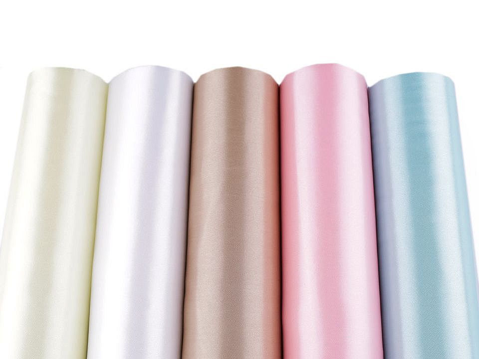 Satin, lățime 36 cm - Crem (9 Metri)