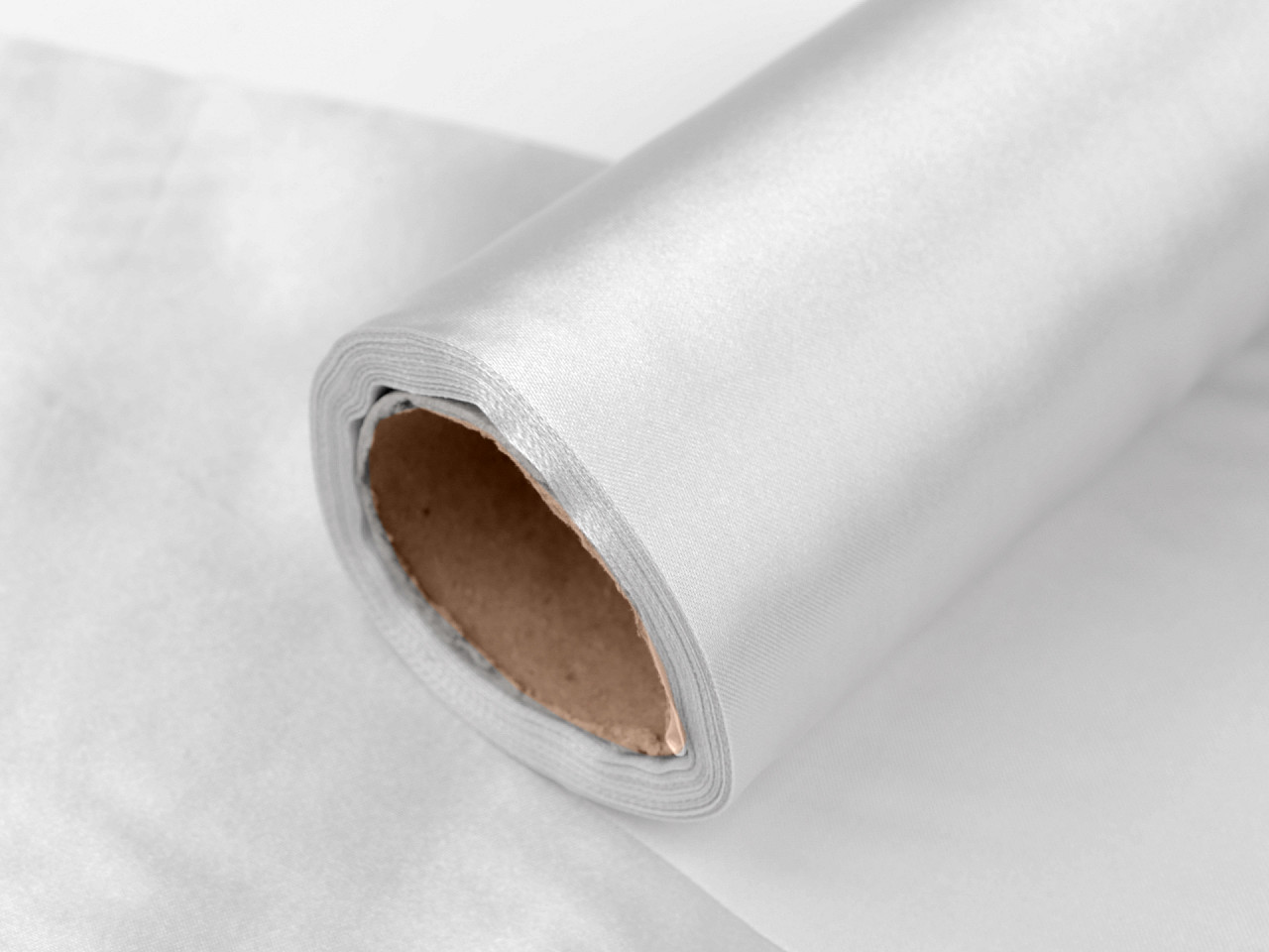 Satin, lățime 14 cm - Alb (9 Metri)