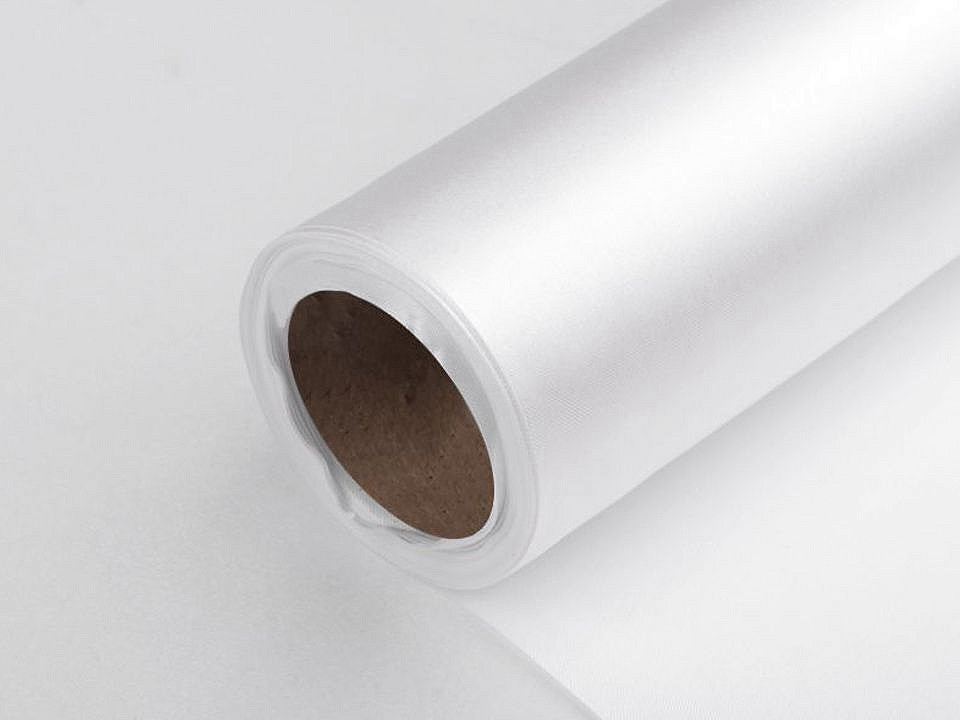 Satin, lățime 14 cm - Alb (9 Metri)