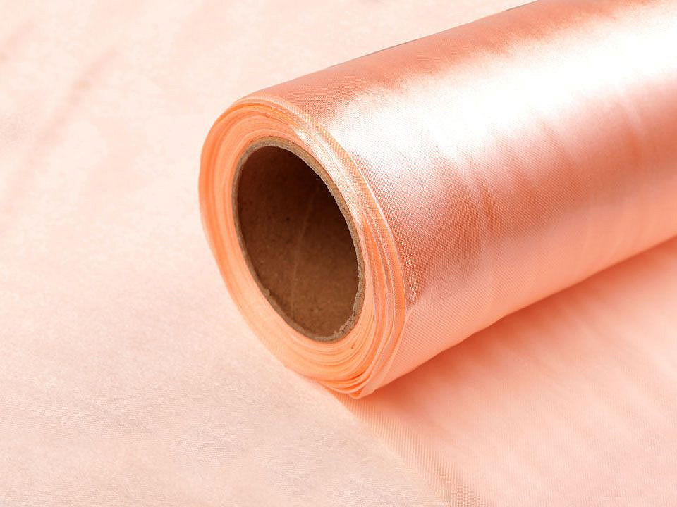 Satin, lățime 14 cm - Alb (9 Metri)