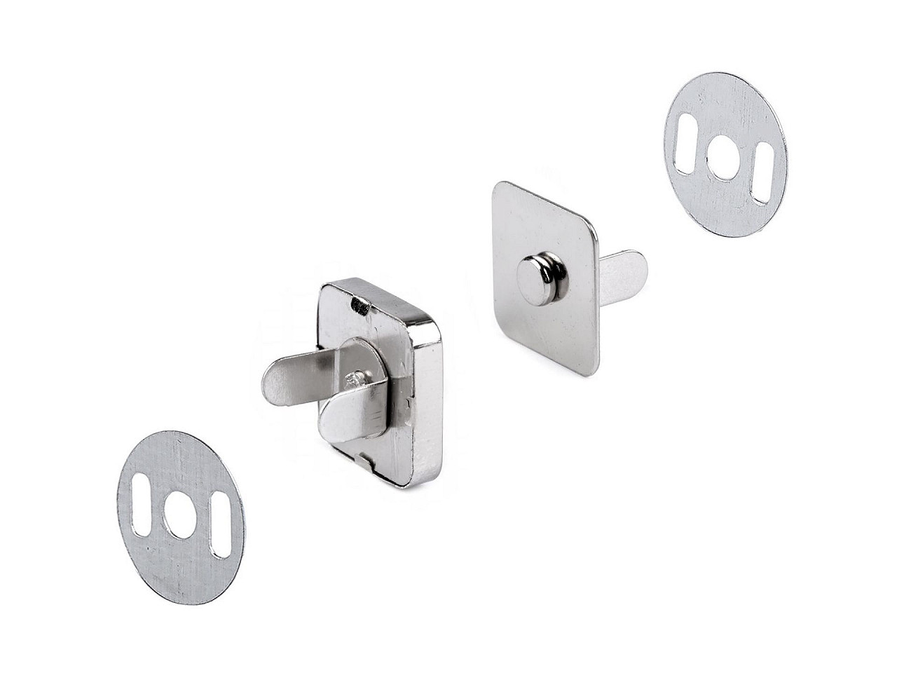 Închizatori / capse magnetice pătrate, 18x18 mm - Alamă antică (100 Seturi)