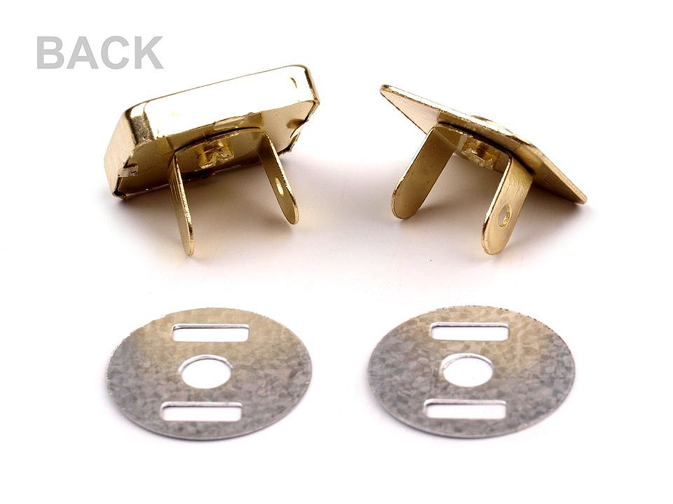 Închizatori / capse magnetice pătrate, 18x18 mm - Alamă antică (100 Seturi)