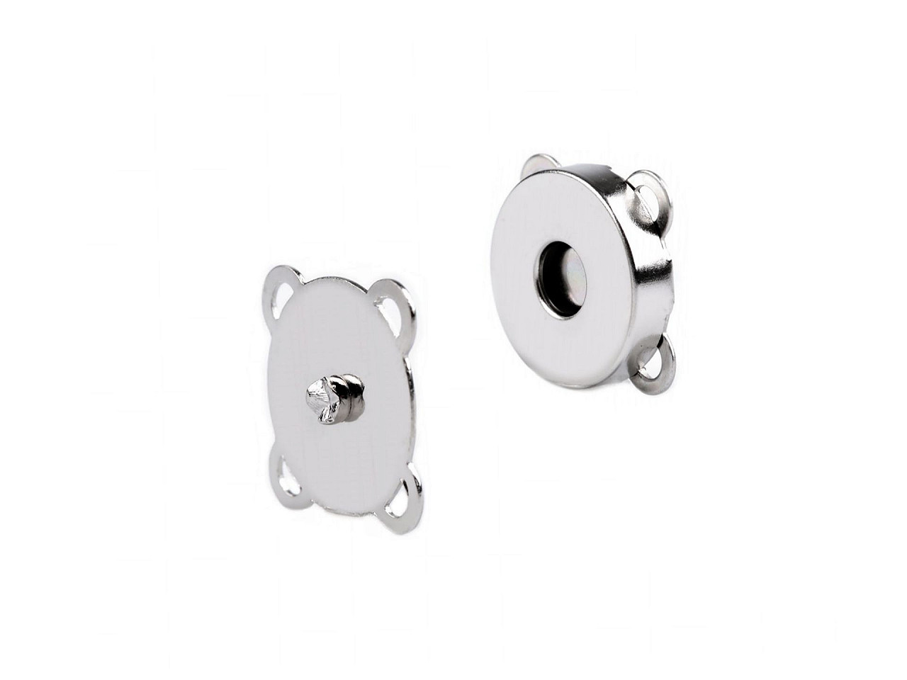 Închizatori / capse magnetice de cusut, ø18 mm - Nichel (5 Seturi)