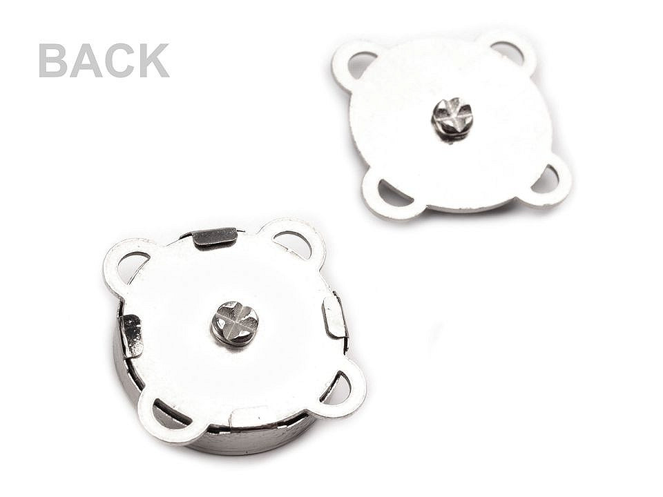 Închizatori / capse magnetice de cusut, ø18 mm - Nichel (5 Seturi)