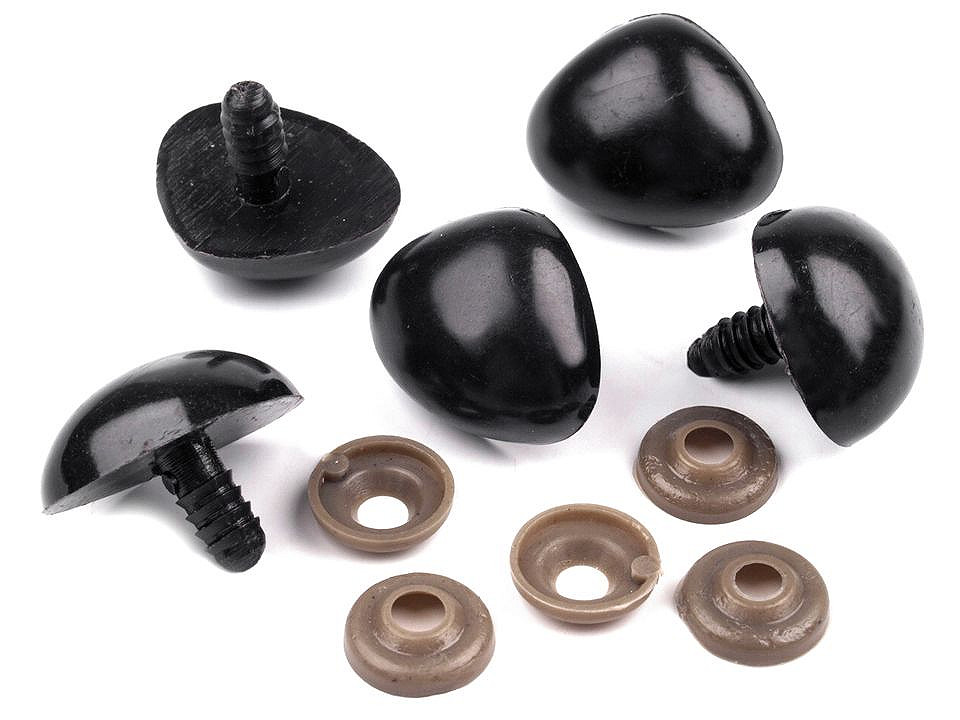 Nas pentru jucării cu dispozitiv de siguranță,18x23 mm - Negru (100 Seturi)