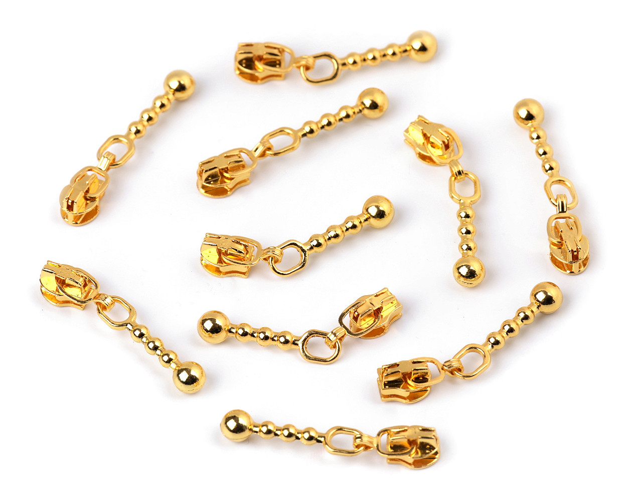 Cursor fermoar spiralat, no 3 - Auriu (10 Bucăți)