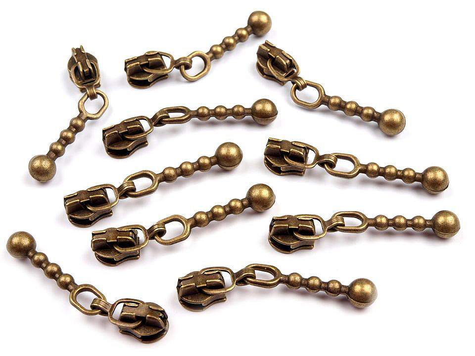 Cursor fermoar spiralat, no 3 - Auriu (10 Bucăți)