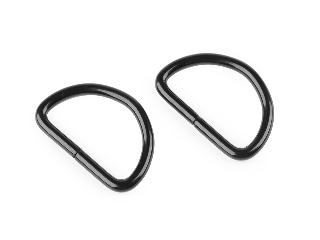 Inel metalic tip d, lățime 25 mm - Lac negru (10 Bucăți)
