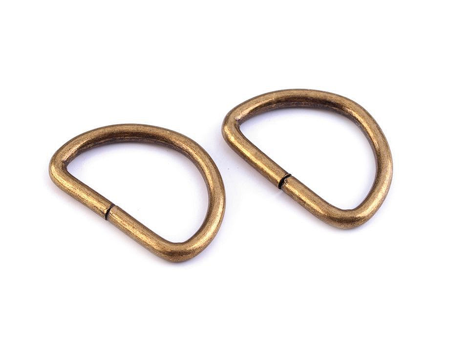 Inel metalic tip d, lățime 25 mm - Lac negru (10 Bucăți)