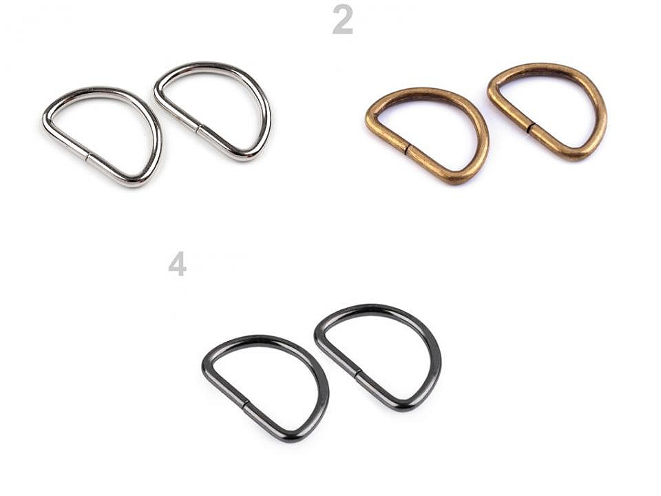 Inel metalic tip d, lățime 25 mm - Lac negru (10 Bucăți)