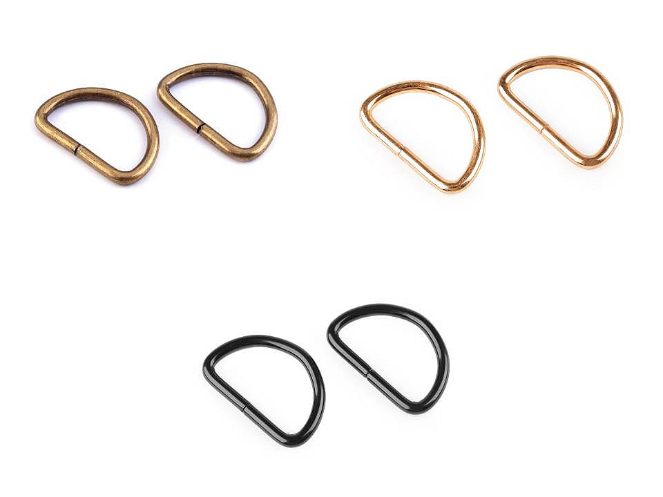 Inel metalic tip d, lățime 25 mm - Lac negru (10 Bucăți)