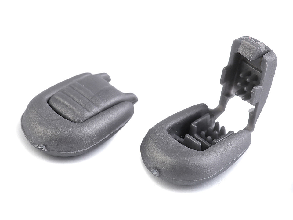 Capăt șnur, 15x19 mm - Negru (100 Bucăți)