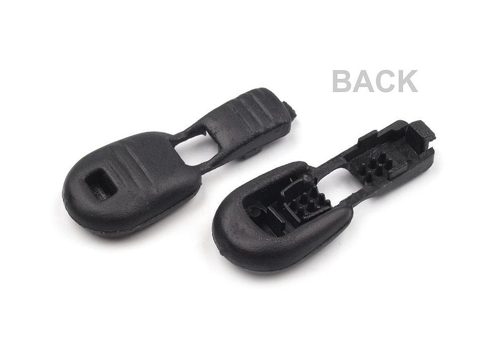 Capăt șnur, 15x19 mm - Negru (100 Bucăți)