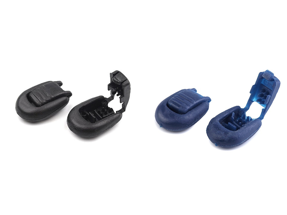 Capăt șnur, 15x19 mm - Negru (100 Bucăți)