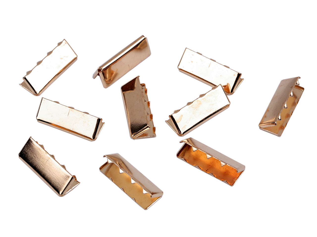 Capăt / terminație  panglică, 25 mm - Auriu rose (10 Bucăți)