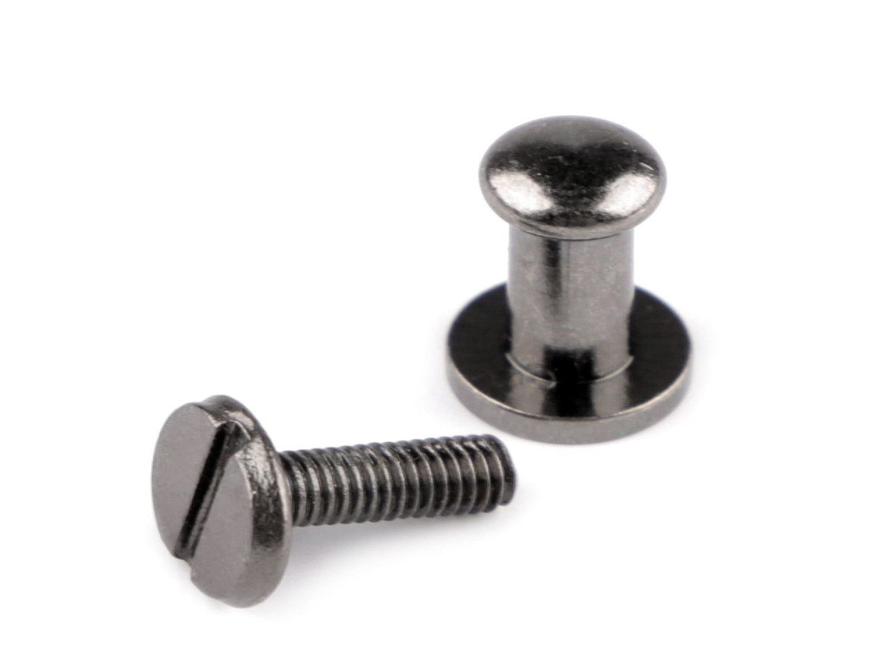 Butoni cu șurub pentru pielarie, ø6 mm - Nichel (10 Perechi)
