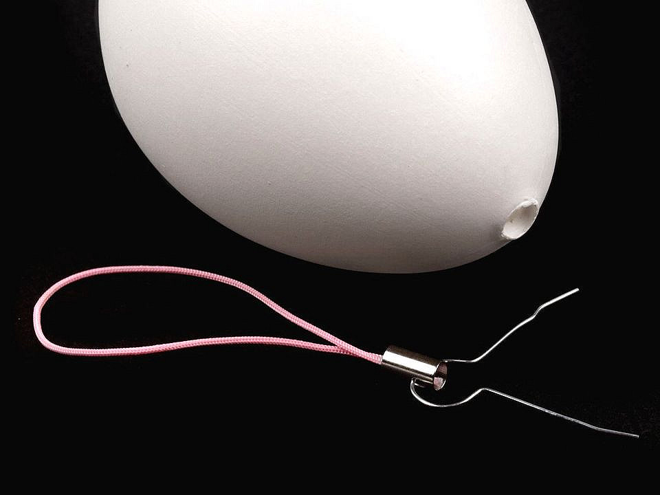 Ouă din plastic cu agățătoare, 46x64 mm - Alb lăptos (12 Bucăți)