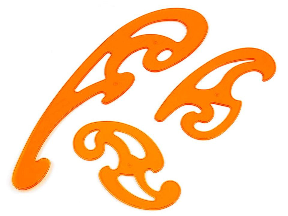 Florar tipare / desen, set 3 piese - Portocaliu (1 Set)