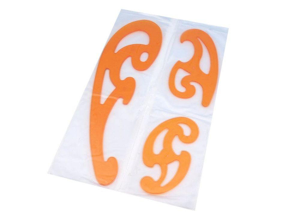 Florar tipare / desen, set 3 piese - Portocaliu (1 Set)