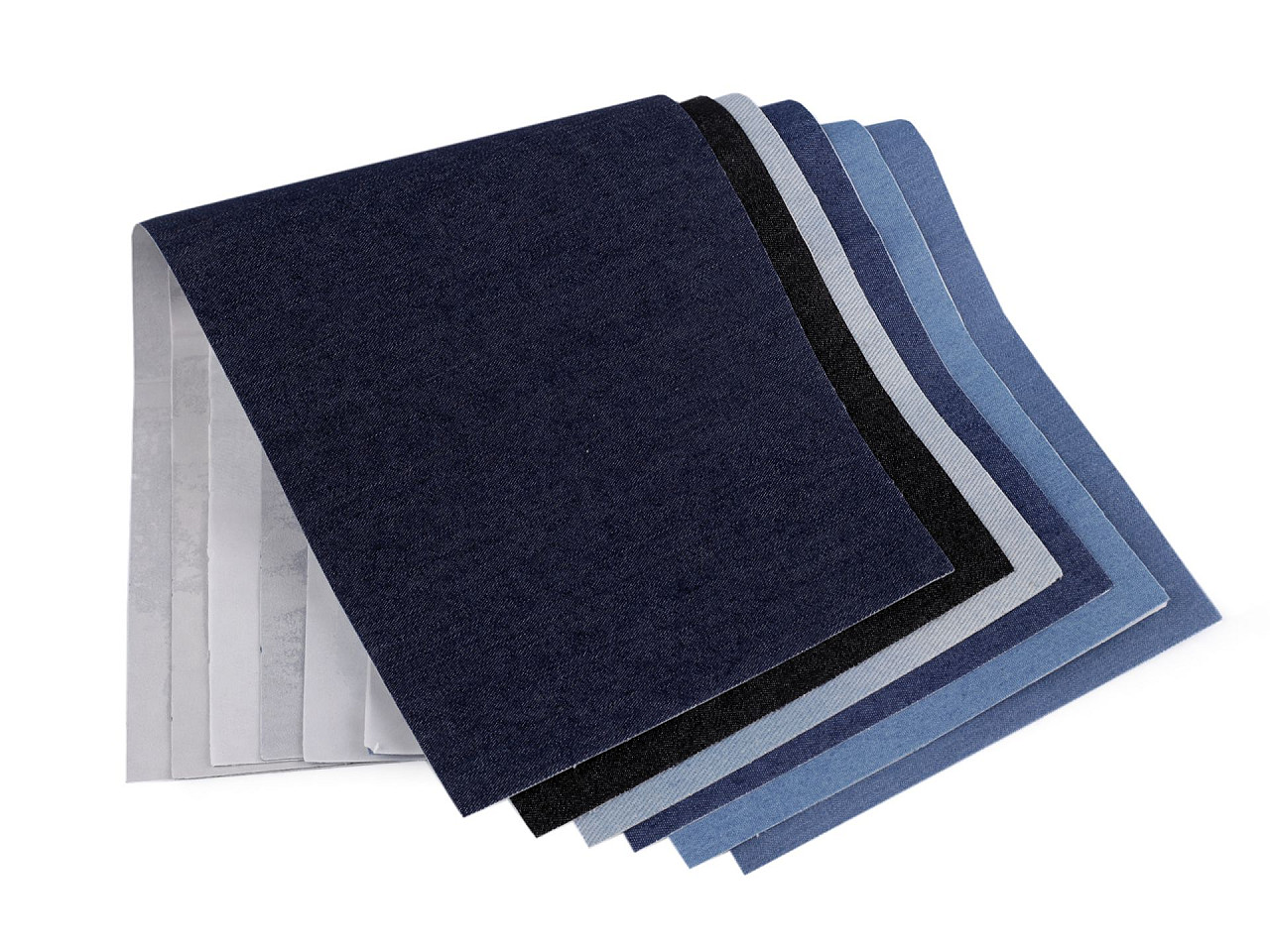 Petice termoadezive jeans, 17x43 cm - Albastru denim (10 Bucăți)