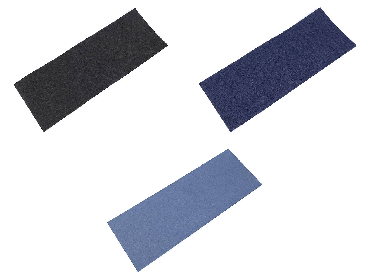 Petice termoadezive jeans, 17x43 cm - Albastru denim (10 Bucăți)