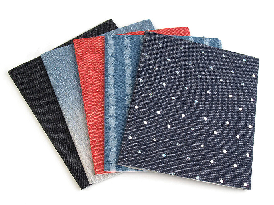 Petice termoadezive jeans, 17x43 cm - Albastru denim (10 Bucăți)