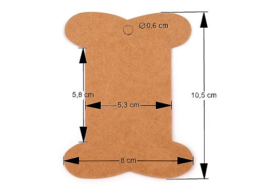 Card expunere panglici / șnururi, 8x10,5 cm - Natur (25 Bucăți)