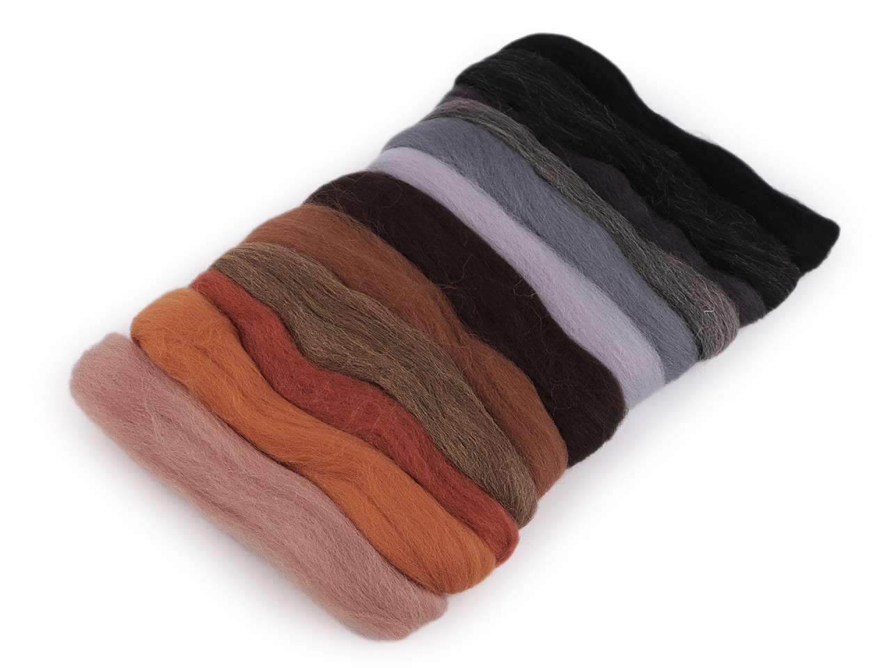 Lână merinos pieptănată, 50 g, 12 culori/set - Mix (1 Sac)