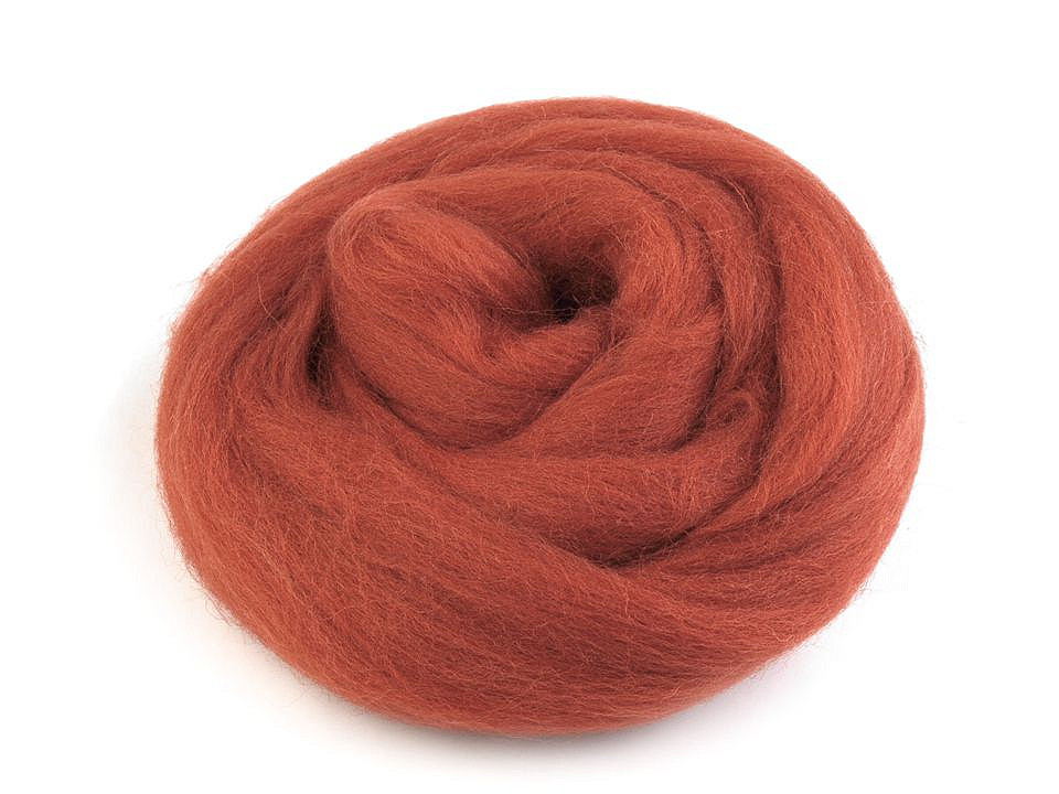 Lână merinos pieptănată, 20 g - Maro coniac (1 Sac)