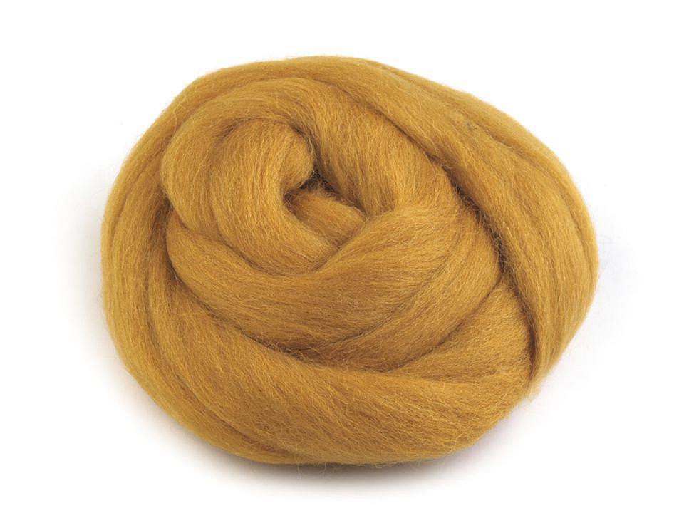 Lână merinos pieptănată, 20 g - Maro coniac (1 Sac)