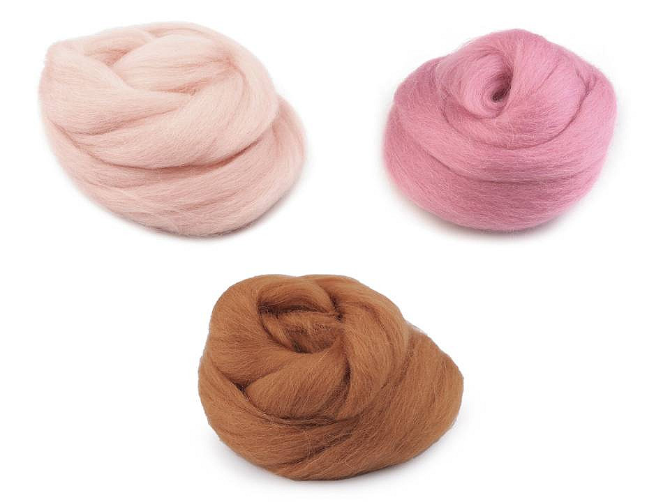 Lână merinos pieptănată, 20 g - Maro coniac (1 Sac)