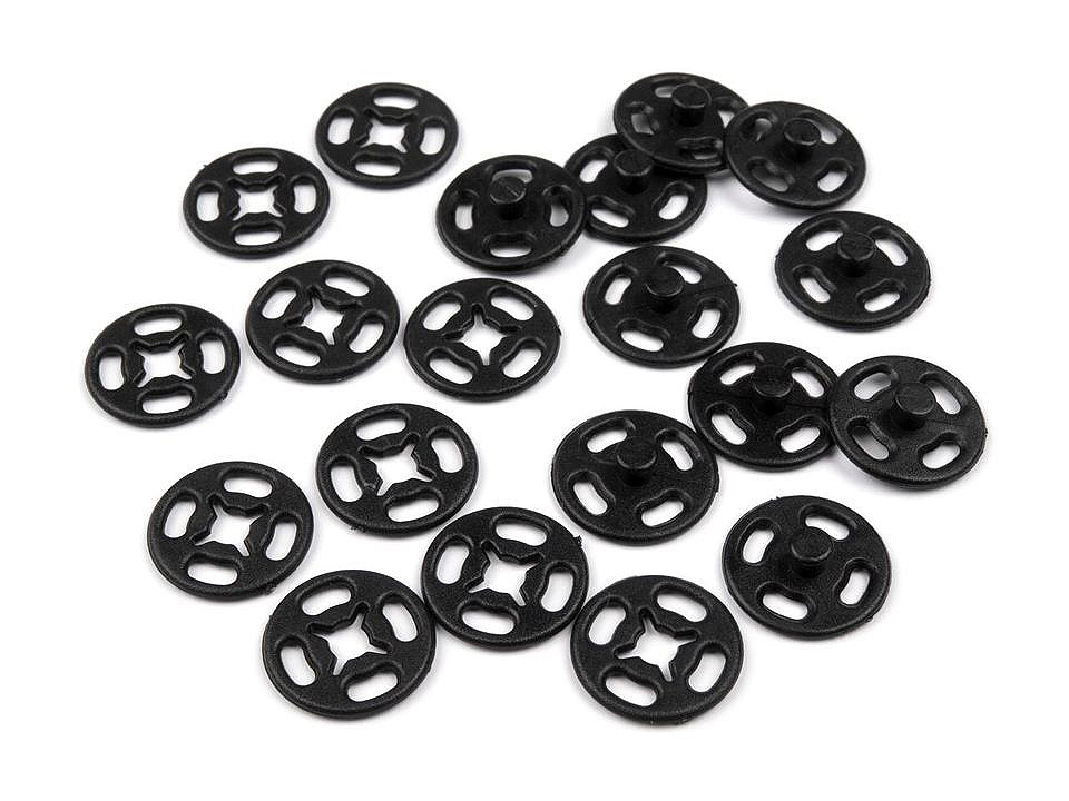 Capse de cusut din plastic, ø13 mm, ø15 mm - Transparent (10 Perechi)