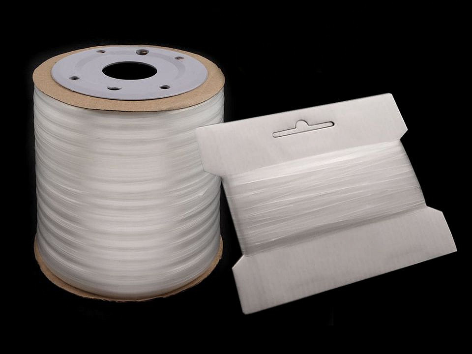 Elastic siliconic, lățime 8 mm - Transparent (500 Metri)