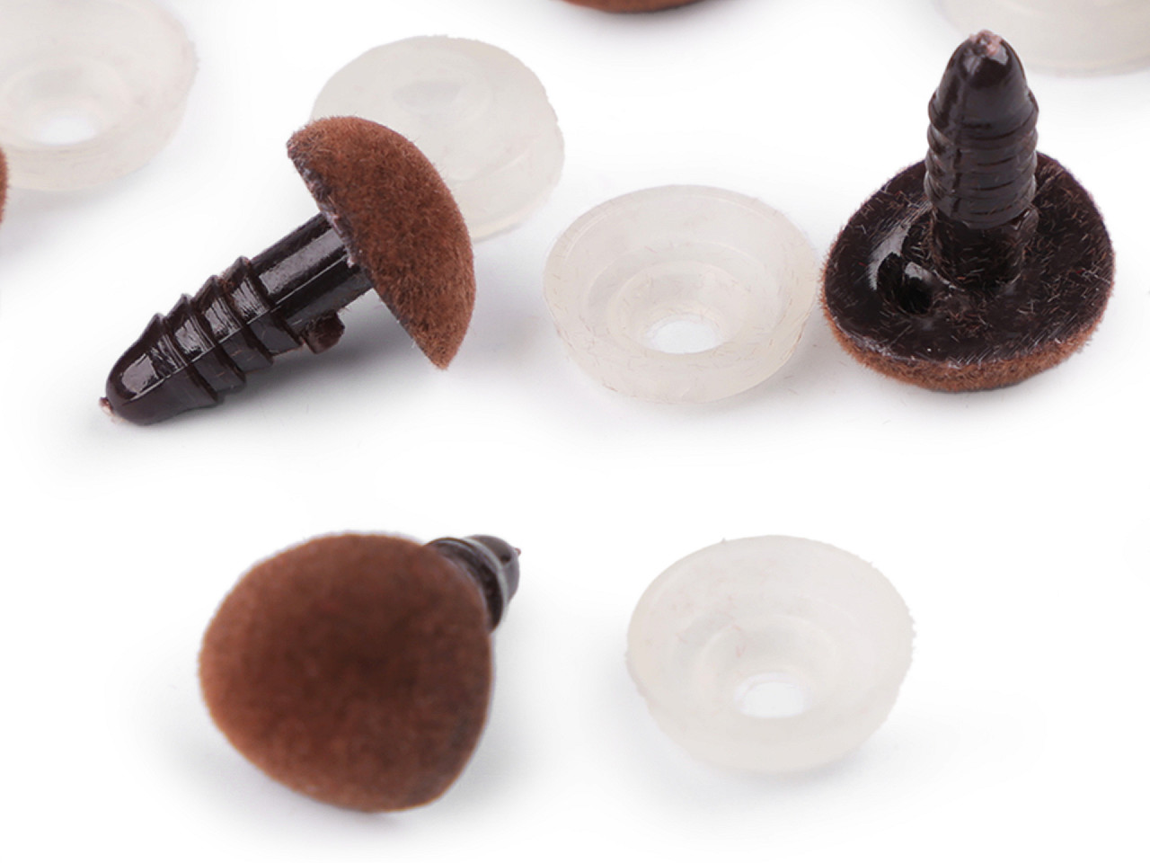 Nas pentru jucării cu dispozitiv de siguranță, 11x14 mm - Roz mediu (10 Seturi)