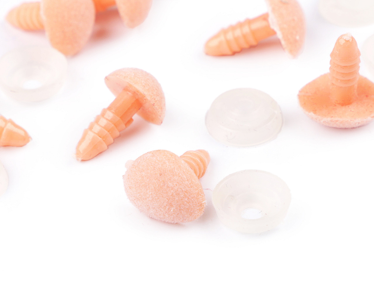 Nas pentru jucării cu dispozitiv de siguranță, 11x14 mm - Roz mediu (10 Seturi)