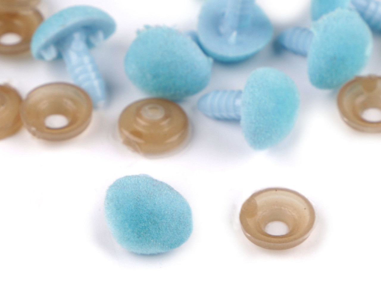 Nas pentru jucării cu dispozitiv de siguranță, 11x14 mm - Roz mediu (10 Seturi)