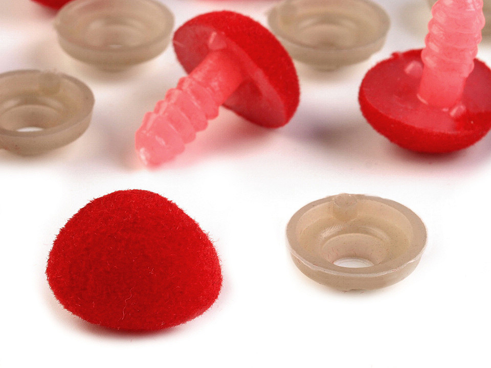 Nas pentru jucării cu dispozitiv de siguranță, 11x14 mm - Roz mediu (10 Seturi)