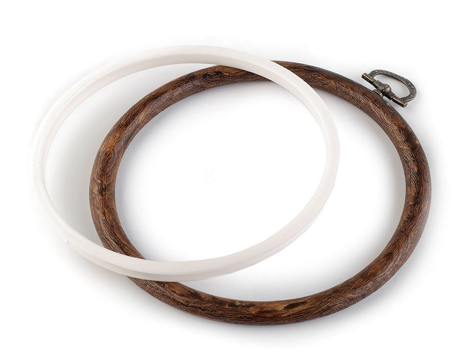 Gherghef / ramă pentru broderie, ø12 cm - Maro (1 Bucată)