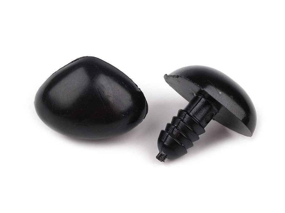 Nas pentru jucării cu dispozitiv de siguranță, 15x20 mm - Negru (50 Seturi)