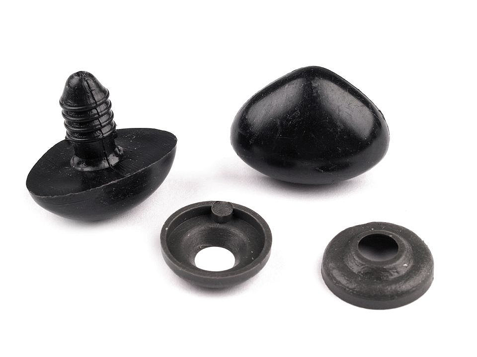 Nas pentru jucării cu dispozitiv de siguranță, 15x20 mm - Negru (50 Seturi)